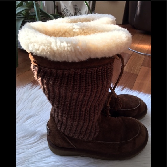 UGG Surburb Crochet Knit Boots -Chocolate 6 - Picture 9 of 9